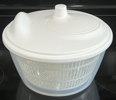 IKEA Salad Spinner White Lettuce Washer Doubles as Serving Bowl 9'' W x 6.5'' T