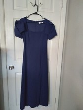 Bagley Mischka Size 2 Short Sleeve Formal Blue Dress
