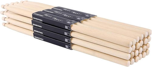 12 Paia Di Bacchette per Batteria 5A, Classiche Bacchette in Legno D'Acero, per - Foto 12 di 12