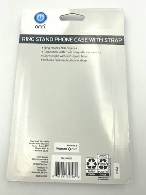 NEW ONN Ring Stand Phone Case w/ Strap for iPhone 11 360° Rotate! (Mint  Green)