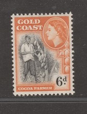 GOLD COAST 1954 6d Cocoa Farmer SG 160 MNH