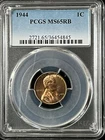 1944 1C RB Lincoln Wheat One Cent  PCGS MS65RB Nice Toning 36454845
