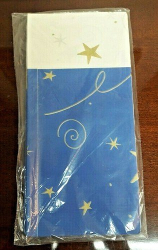 Blue & Gold Star Stars Theme Hallmark Table Cover Table Cloth Paper 54 x 89 - Picture 2 of 2