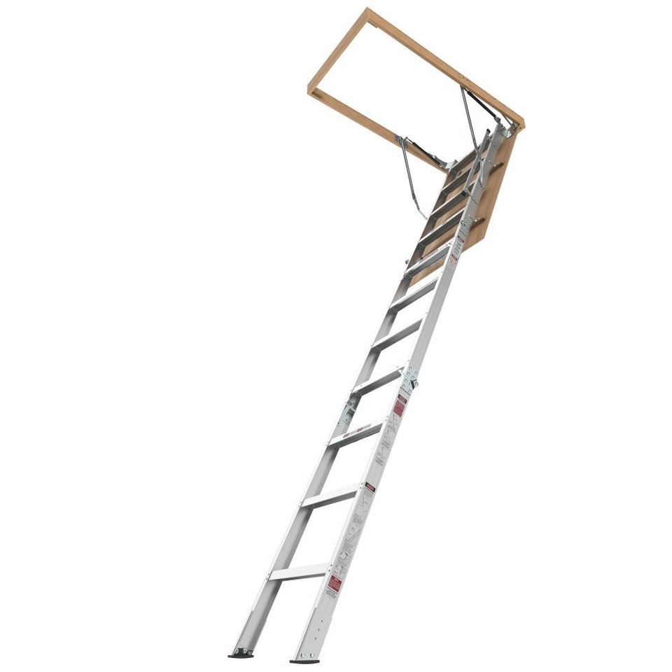 Portable Retractable Aluminum Attic Ladder 7'8"-10'3" Height Folding ...