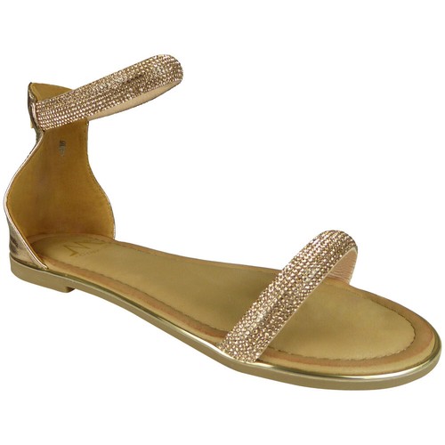 Sandalen Schuhe Diamant Damen Sommer offene Zehenpartie flach Freizeit Damen Reißverschluss Knöchelriemen - Bild 23 von 33