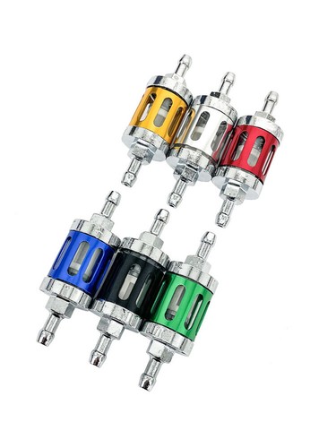 8mm Fuel Hose CNC Glass Motorcycle Gas Fuel Gasoline Oil Filters Kit Universal - Picture 11 of 17