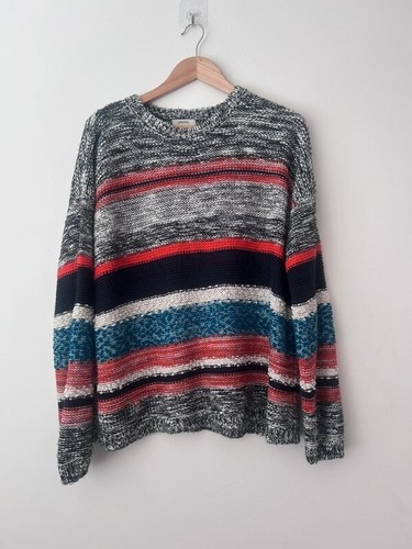 Papaya Striped Women’s Jumper Size Large (16-18) Orange, Black, Blue. - 第 1/4 張圖片