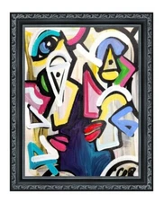 CORBELLIC EXPRESSIONISM 14X11 TWIN MINDS ABSTRACT ORIGINAL ART MODERN HOME