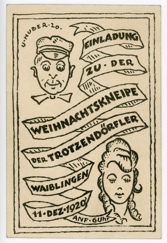 Tarjeta de invitación Uli Huber Navidad Waiblingen 1920 - Imagen 2 de 2