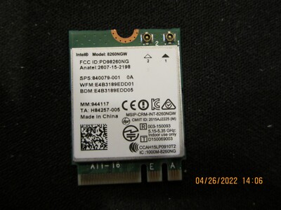 INTEL 8260NGW DUAL BAND WIRELESS-AC 8260 WLAN BLUETOOTH 4.2 WIFI CARD 806721-001
