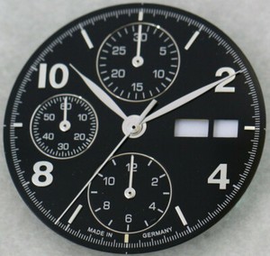 Dial y las manos conjunto ETA VALJOUX 7750 F esfera negra cronógrafo, manos  de plata 30.8 | eBay