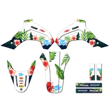 2021-2025 KLX 140 R RL TROPIC White Senge Graphics Kit Compatible with Kawasaki