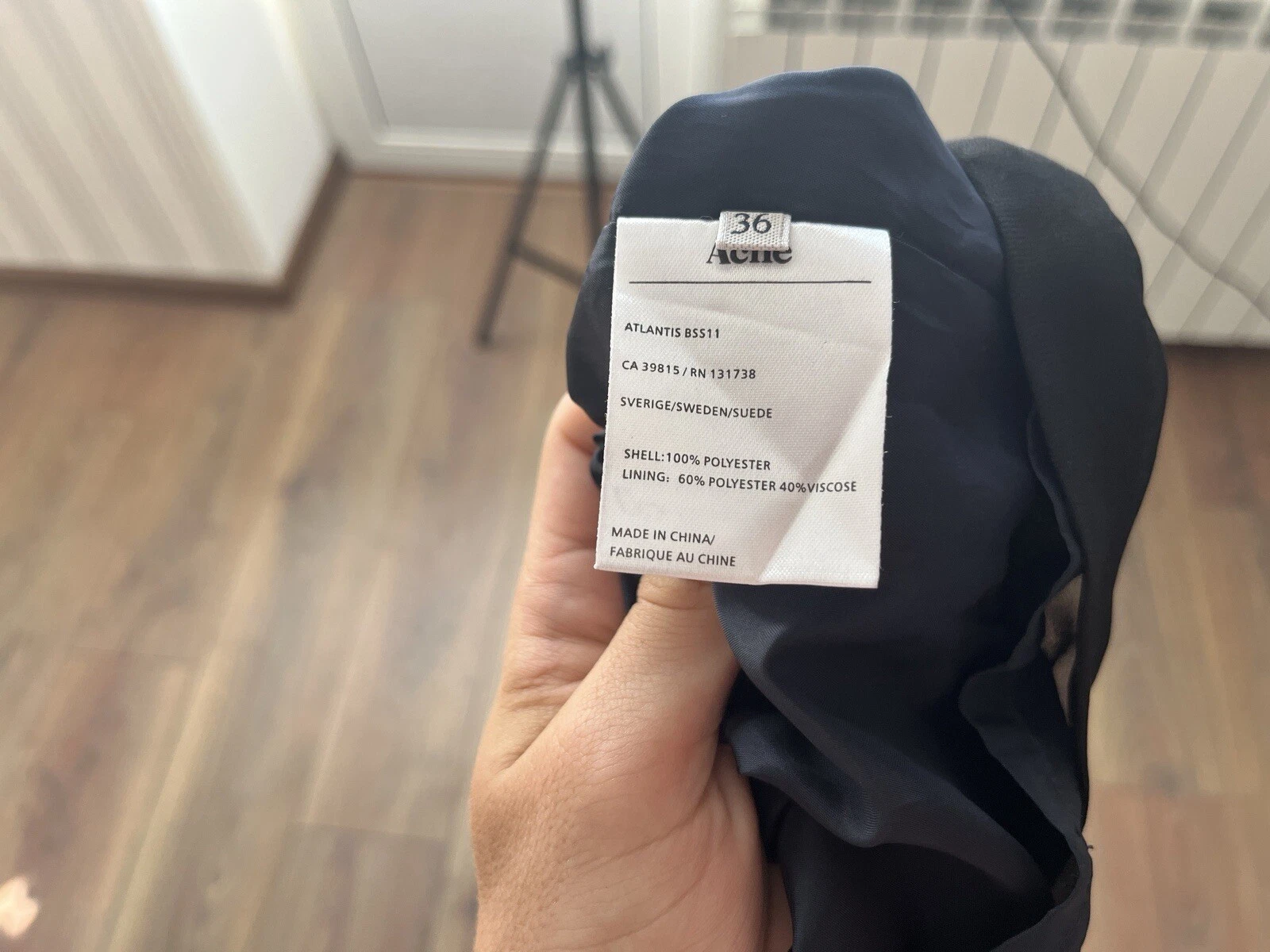 Abito monospalla senza maniche Acne Studios Atlantis blu nero taglia 36