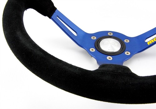 Momo Wildleder Sportlenkrad Modell MOD. 08 350mm schwarz blau steering wheel vol - Bild 2 von 5