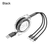 Universal 3 in 1 Multi USB Charger Charging Retractable Braided Cable For iPhone