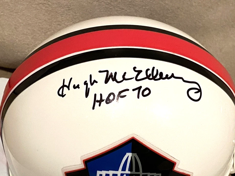 Minicasco firmado por Hugh McElhenny Salón de la Fama de los 49ers de San Francisco Salón de la Fama 1970 NFL Foto 2 de 2