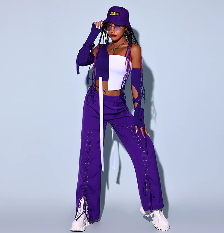 Hip Hop Dance Festival Checkered Stage Wear Costume Outfit Street