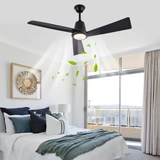 5.9" 3-color Cooling& Warm LED Ceiling Fan Light With Acrylic Lampshade+remote