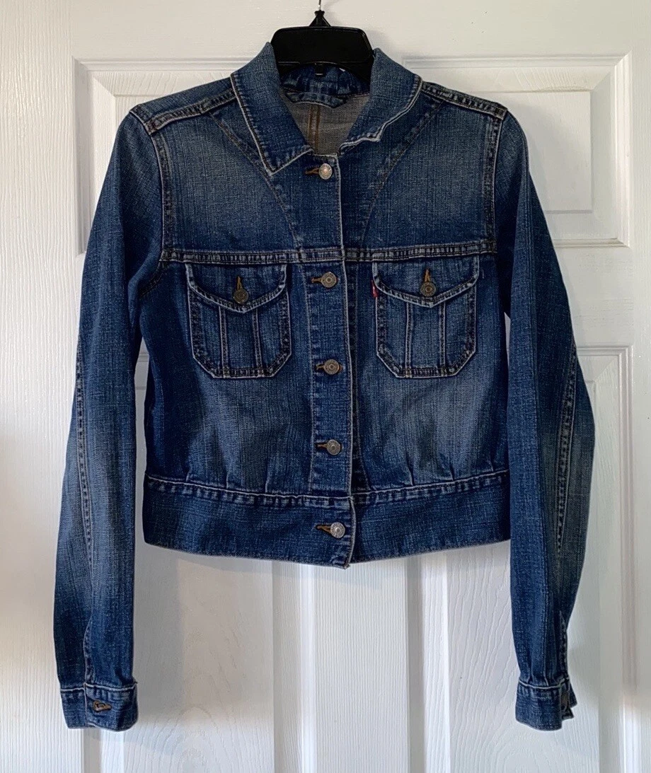 Cropped denim cheap jacket ebay