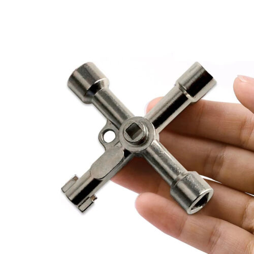 1-3x Universal Cross Electrical Cabinet Elevator Key Alloy Triangle Square Tool - Picture 4 of 10