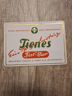 Bieretikett Tienes Fest - Bier  Brauerei Tienes & Sohn K.G. Wuppertal 