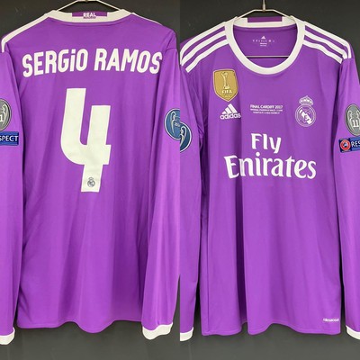 Sergio Ramos Real Madrid Long Sleeve Jersey UCL Final Model 16/17