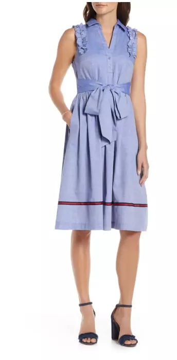 1901 ruffle sleeve clearance dress
