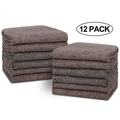 Heavy Duty Moving Blankets 12 Pack Furniture Pads 54x72 Shipping Wraps