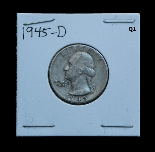 1945 Washington Quarter struck at Denver Mint
