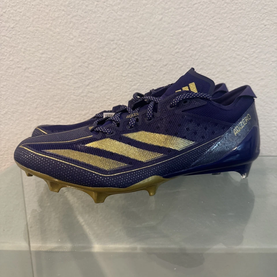 adidas Adizero Electric SM Purple Gold Football Cleats Men’s Size 12 New JH8635 - Image 2 of 4
