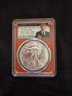 US Mint 2021 W American 1 Ounce Silver Eagle Coin Type 1 PCGS MS70 FS Biden — photo 1