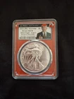 US Mint 2021 W American 1 Ounce Silver Eagle Coin Type 1 PCGS MS70 FS Biden
