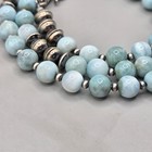 Dominican Larimar Sterling Navajo Bench Bead Necklace Southwest Native Squash... — photo 10
