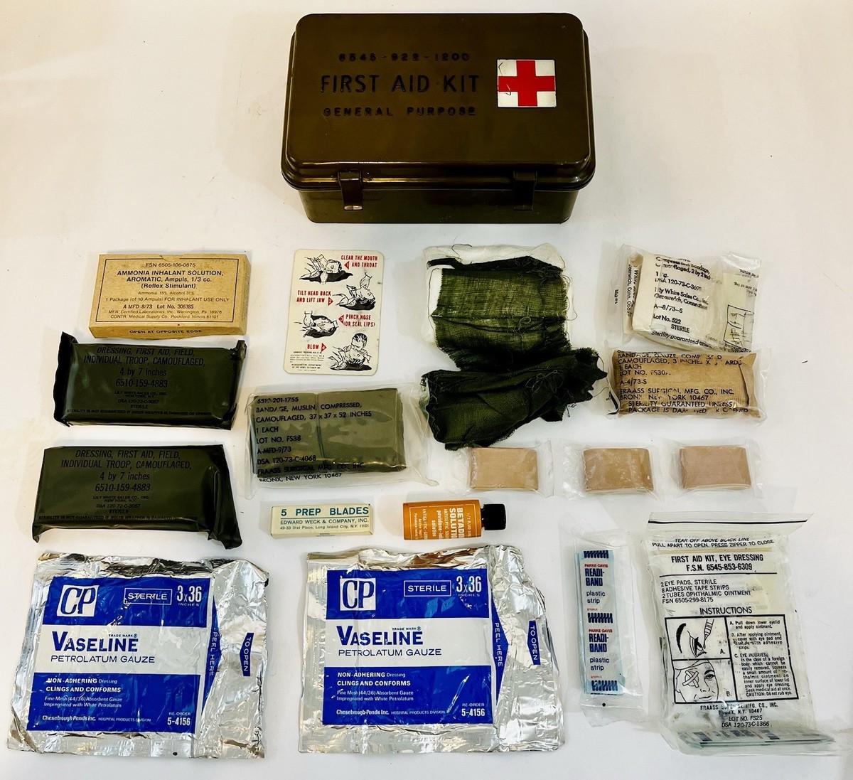 U.S Military First Aid Kit Box 6545-922-1200 Army Green - MOST