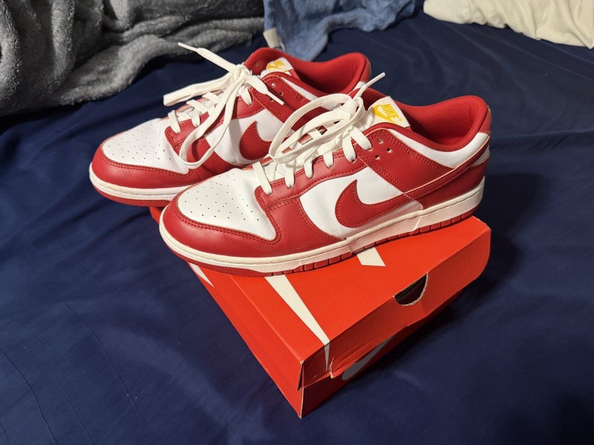 Retro Nike Dunk Low (12s) — Gym Red/Gym Red-White | eBay