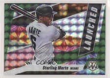 2021 Panini Mosaic Launched Green Mosaic Prizm Starling Marte #L7 2l4