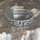 Vintage Sterling Silver 925 Greek Key Band Ring Size 7