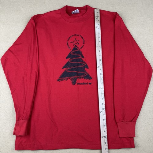 Vintage Snowbird Shirt Long Sleeve MENS Large Ski Resort Red Snowboarding Single - Bild 7 von 15