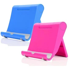 2 Pack Cell Phone Stand Blue Pink Desktop Holder Foldable Adjustable
