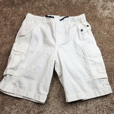 Polo Ralph Lauren Kids White Ripstop Cargo Shorts Size 18 Elastic Waist Cotton