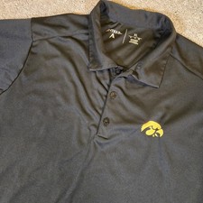 Antigua Iowa Hawkeyes Men’s Polo Black Size XL
