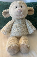 Mary Meyer Lamb Sheep Plush Pink Tan Marshmallow Sherpa Stuffed Animal 15" EUC