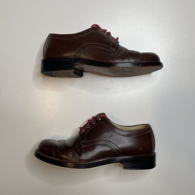 Vintage Bally Brown Leather Derby Shoes Round Toe Made In  display picture 1