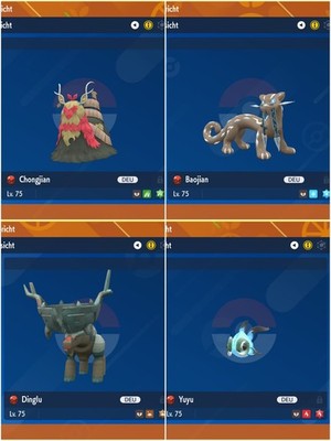 Event Shiny Baojian Chongjian Dinglu Yuyu  Lvl 75 6IV Pokemon Karmesin&Purpur
