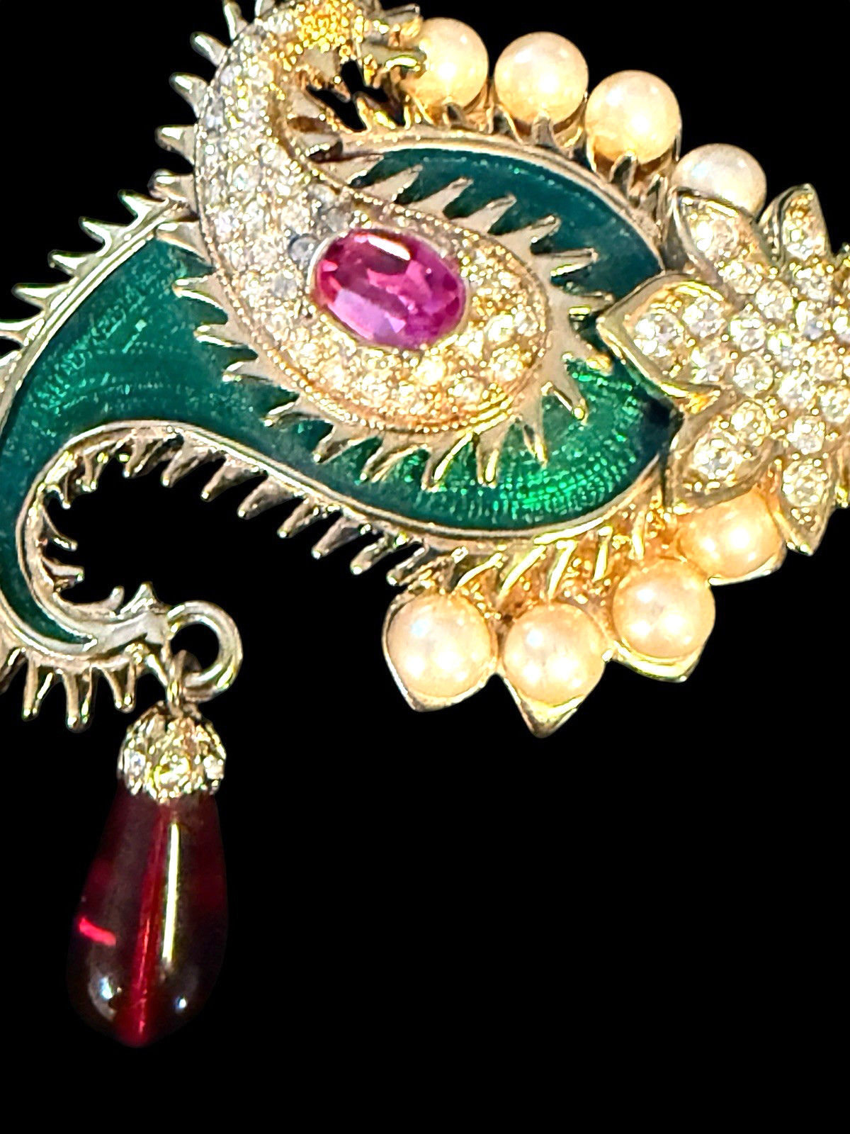 Kenneth Jay Lane Maharani Paisley Brooch KJL Pais… - image 4