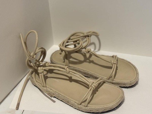 Women Armani Exchange Sandals Beige Leather 38