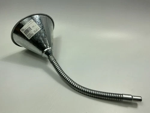 Dorman 5-1/2" Diameter Steel Flexible Neck Funnel With 1/2" ID #80 Mesh Screen.