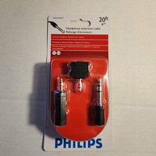 Philips 20 Ft Headphone Ext cable With Adapters
