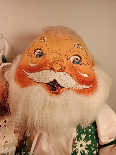 Bambole Annalee Vintage Mr. & Mrs. Babbo Natale Cesto Porta Leggere Descrizione - Foto 3 di 22