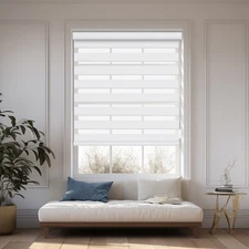 Changshade Dual Layer Zebra Roller Shades  Corded Window Treatment Window Blinds